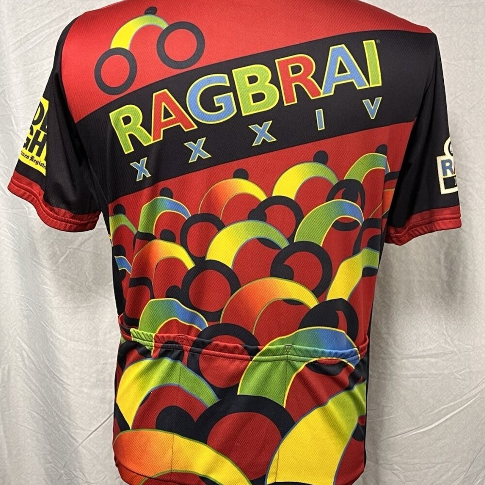 RAGBRAI XXXIV Verge Sport Cycling Jersey Men’s Medium Bike Graphic 2006 Red - Picture 4 of 11